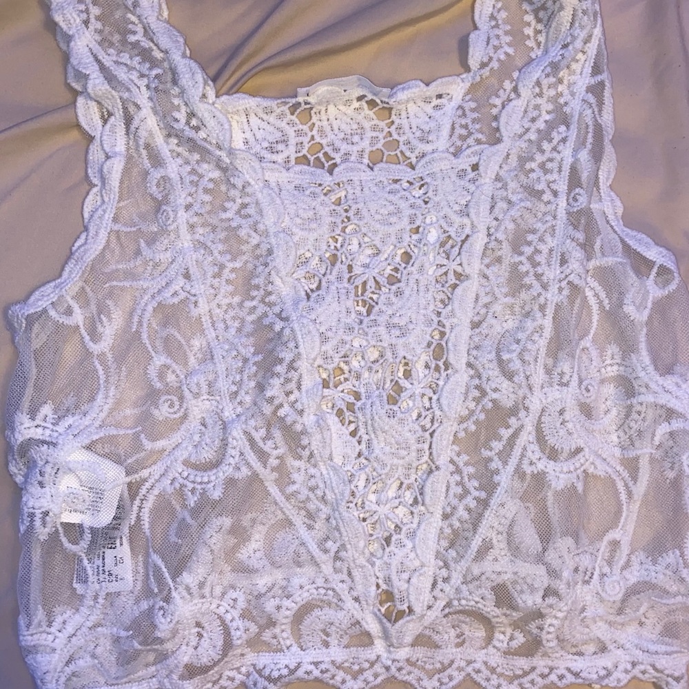 MANGO crochet crop top